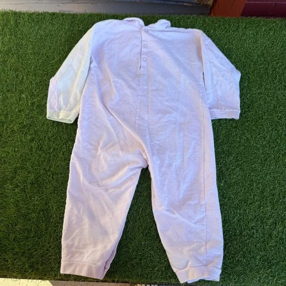 Vtg Itsy Bitsy Sleeper Noahs Ark Embroidered Pink Romper Toddler Girls Size 2T - Picture 7 of 10